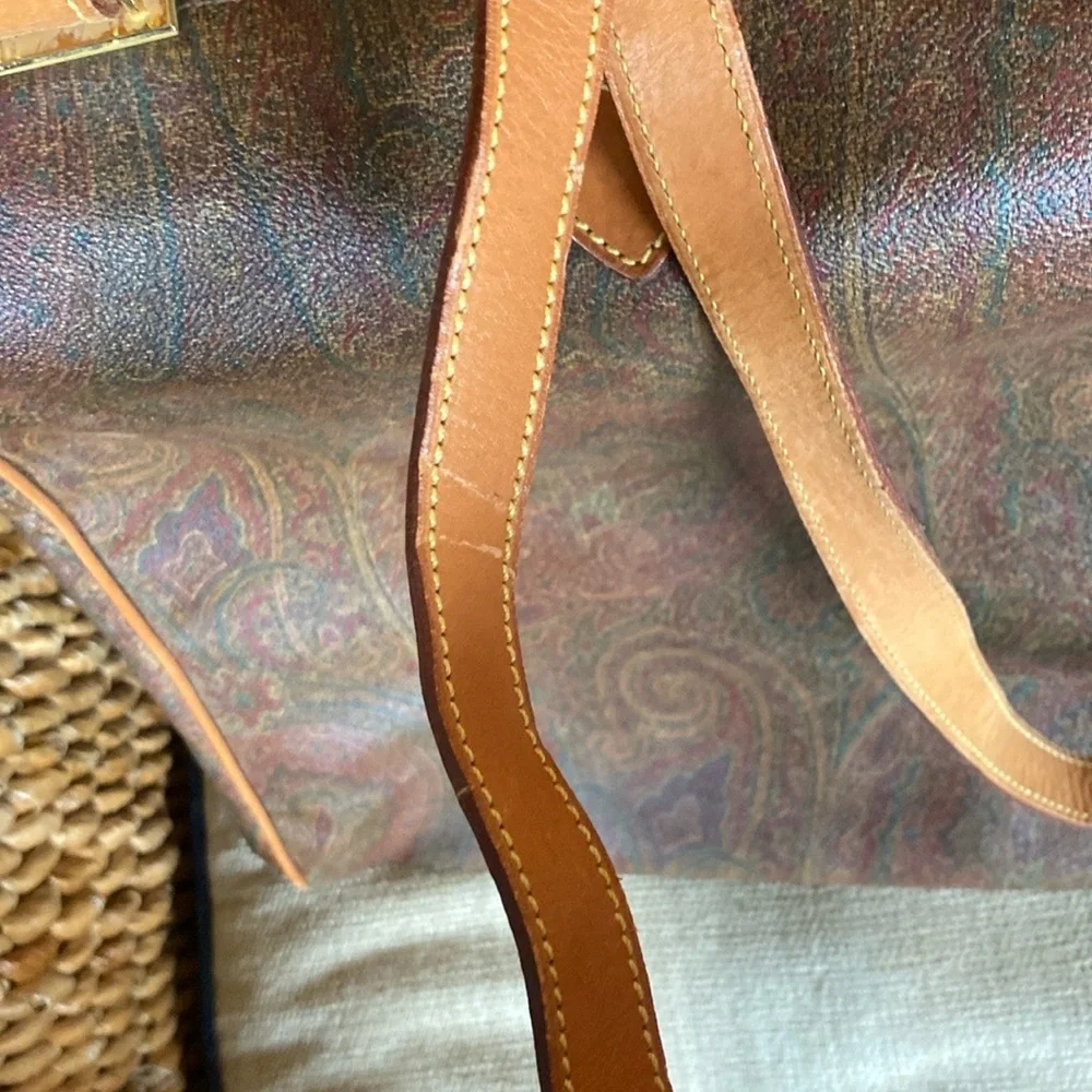 Etro Coated Canvas and Leather Bag
